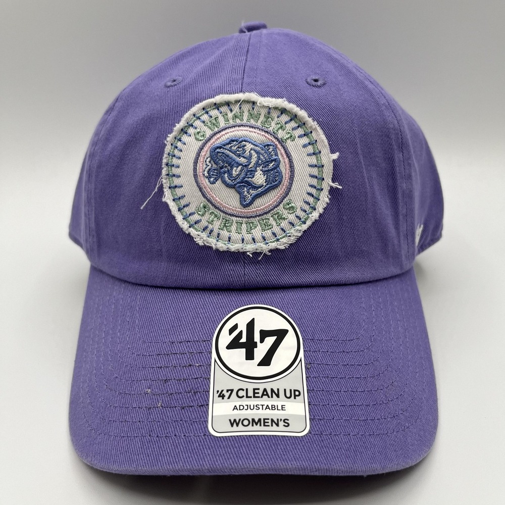 Gwinnett Stripers Hat Cap Strap Back Womens One Size Purple MLB 47 Brand NEW - Picture 2 of 8